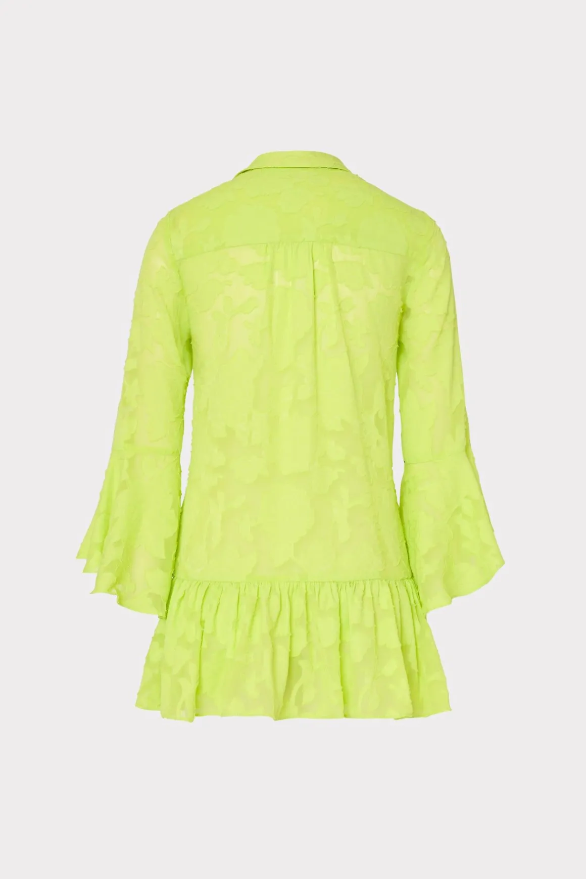 MILLY Cover-Ups-Vierra Burnout Coverup Dress Neon Yellow