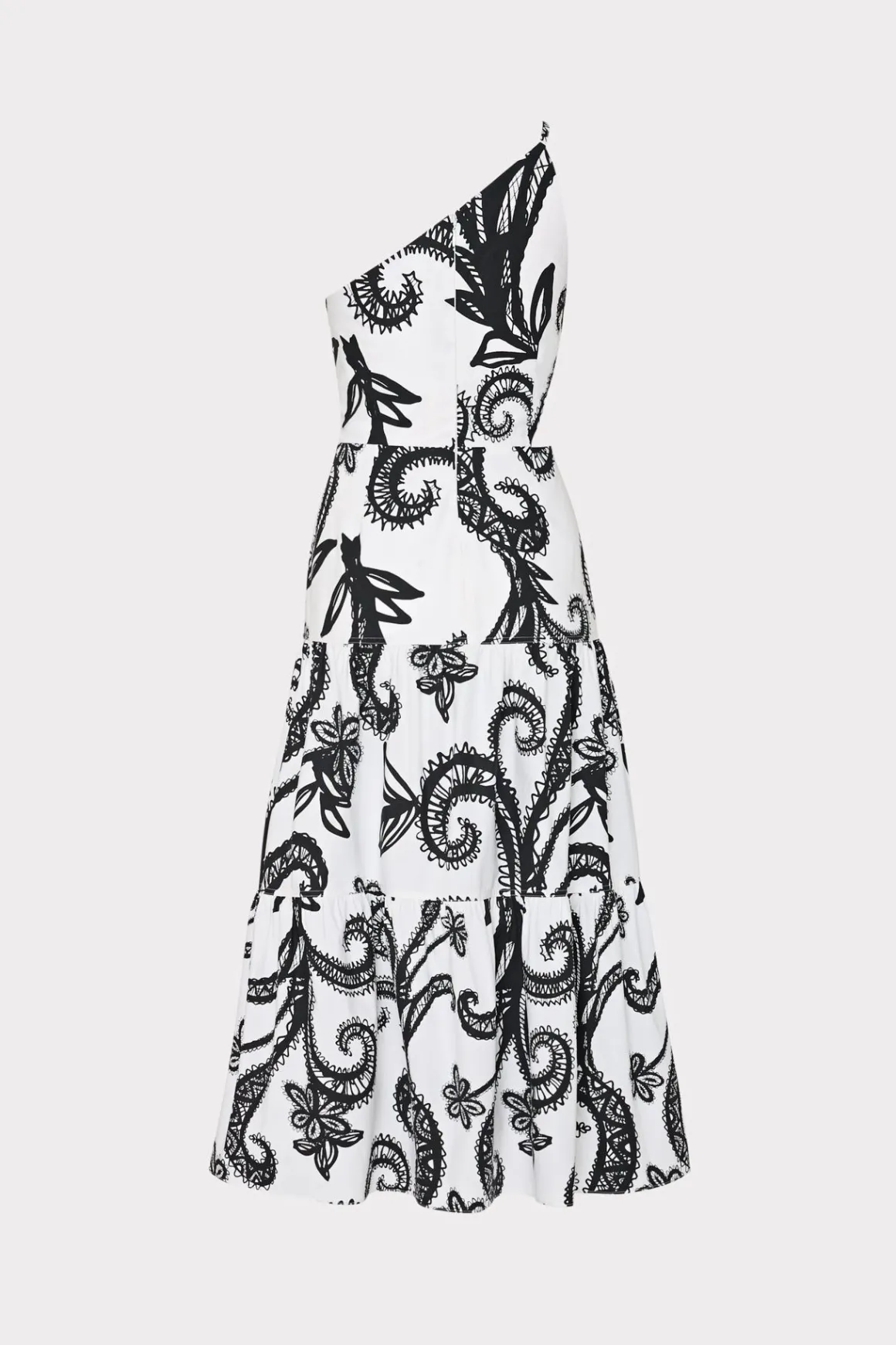 MILLY Jumpsuits & Rompers-Vintage Vine Poplin Dress Black/White