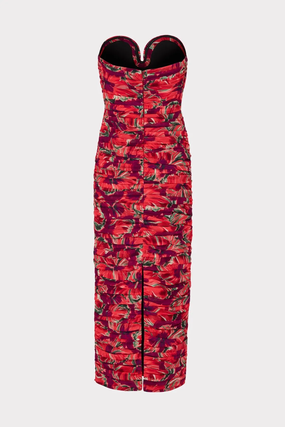 MILLY Guest Of Dresses-Windmill Floral Chiffon Dress Red Multi