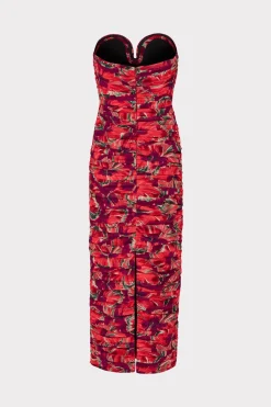 MILLY Jumpsuits & Rompers-Windmill Floral Chiffon Dress Red Multi