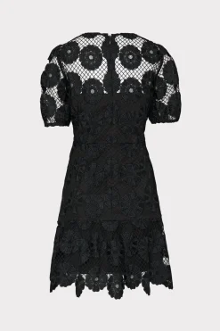 MILLY Mini Dresses-Yasmin Daisy Lace Dress Black