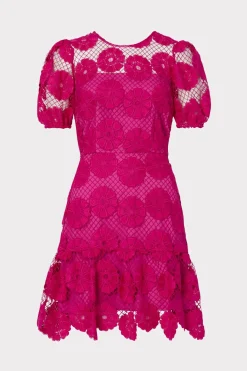 MILLY Mini Dresses-Yasmin Daisy Lace Dress Milly Pink