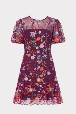 MILLY Jumpsuits & Rompers-Yasmin Tropical Garden Embroidered Dress Multi