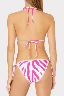 MILLY Jumpsuits & Rompers-Zebra Bikini Bottom Milly Pink/Ecru