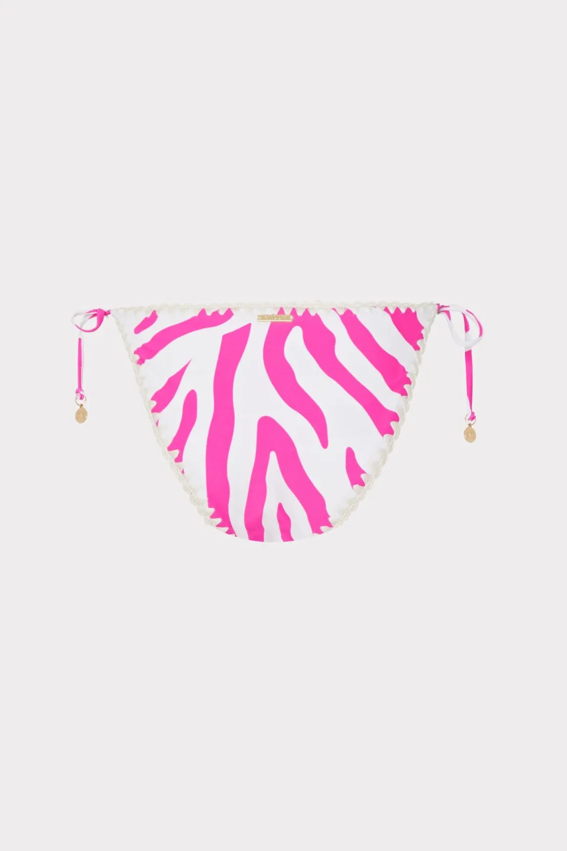 MILLY Jumpsuits & Rompers-Zebra Bikini Bottom Milly Pink/Ecru