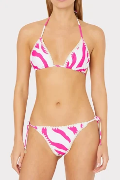 MILLY Bikinis-Zebra Bikini Bottom Milly Pink/Ecru
