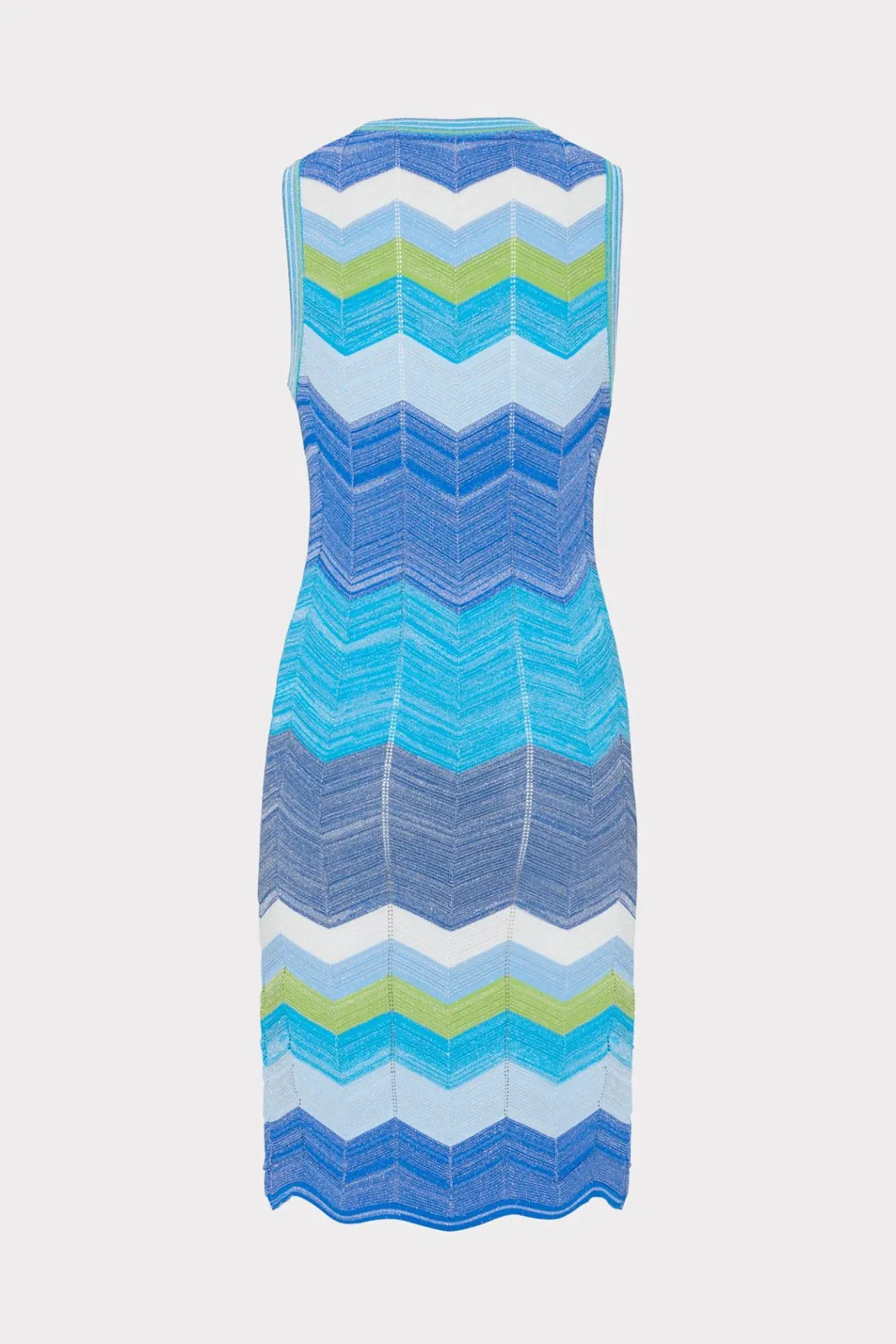 MILLY Jumpsuits & Rompers-Zig Zag Knit Mini Dress Blue Multi